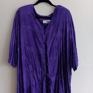 Vintage, Plus Size, Purple, Brushstroke Style, Short Sleeve top